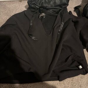 Black Sweater with Hood Vi